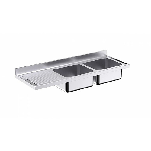 Plonge en Inox avec 2 Bacs et 2 Egouttoirs 2000 mm - Distform