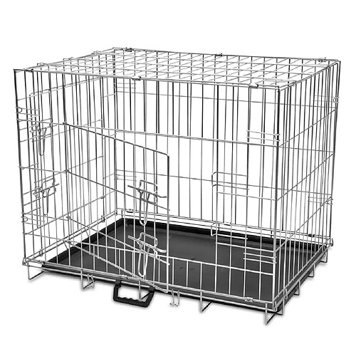 vidaXL Cage métallique et pliable pour chiens L