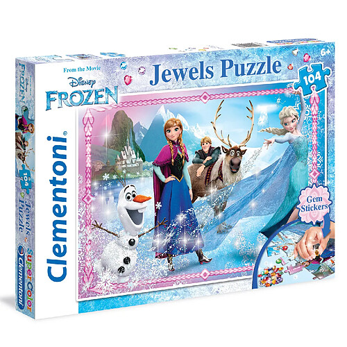 Clementoni Puzzle 104 pièces : La Reine des Neiges Jewels