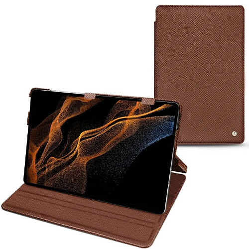 Housse cuir Samsung Galaxy Tab S8+ - Rabat horizontal - Marron délicat ( Pantone #95614d) - NOREVE