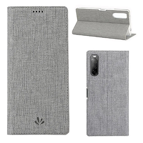 Etui en PU auto-absorbé gris pour votre Sony Xperia 10 II