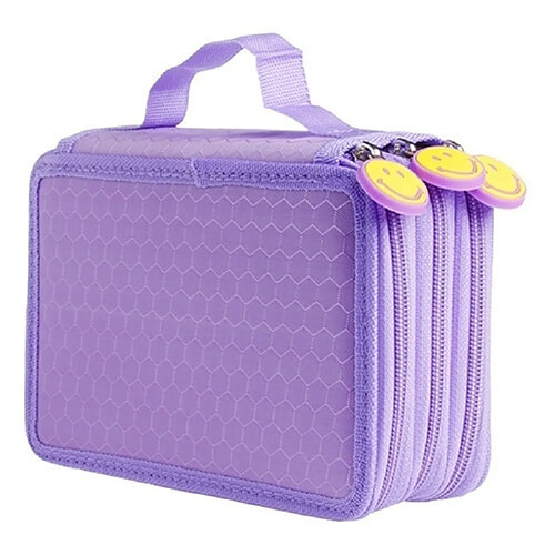 Wewoo Trousse à crayons à main avec Motif 72 trous pour sourire violet