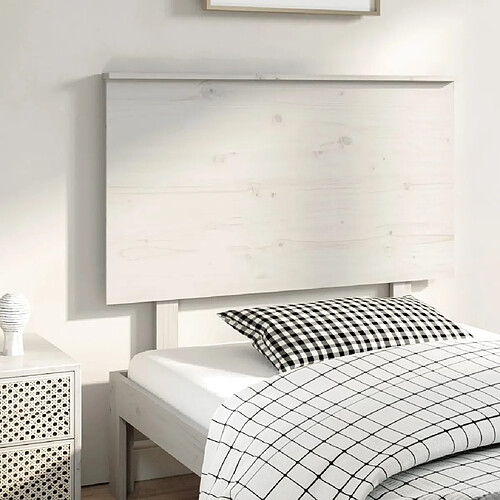 vidaXL Tête de lit Blanc 104x6x82,5 cm Bois massif de pin