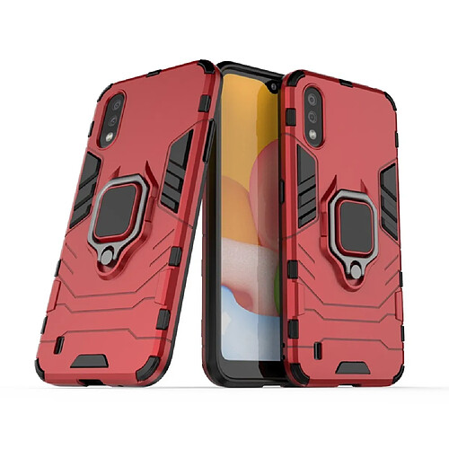 Coque en TPU avec support de bague rouge pour votre Samsung Galaxy A01