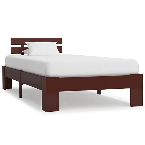 vidaXL Cadre de lit sans matelas marron foncé pin massif 100x200 cm