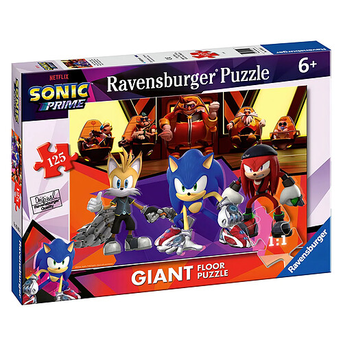 Ravensburger Puzzle de Sol Géant 125pcs Sonic avec ses Alliés et ses Rivaux de Sonic Prime Multicolore