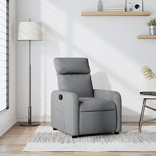 vidaXL Fauteuil inclinable Gris clair Tissu