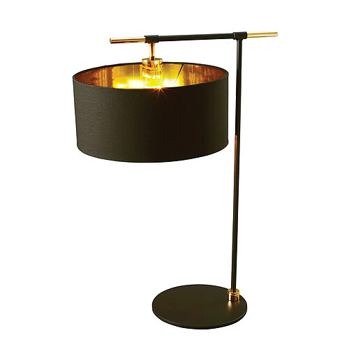 Elstead Lighting Lampe de table avec abat-jour rond, noir, laiton poli