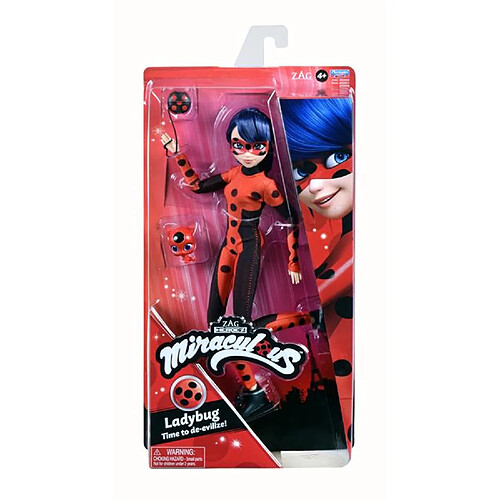 Poupée Ladybug Miraculous Coccinelle et le Chat Noir - reproduisant fidèlement le personnage de conte de fées