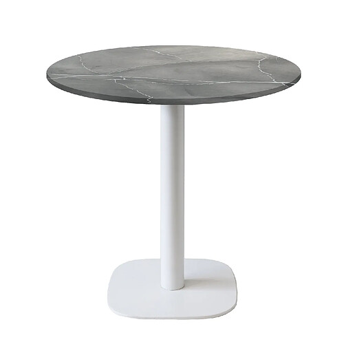 Restootab Table Ø70cm - modèle Round pied blanc lune bleue