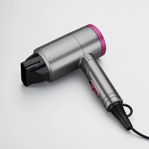 Universal Tuyère pour sèche-cheveux professionnelle max. Ions négatifs pliés thermique et froide à température constante de 1800 W(Gris)