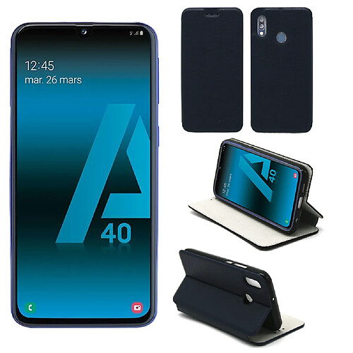 Xeptio Samsung Galaxy A40 Etui coque bleu pochette Slim