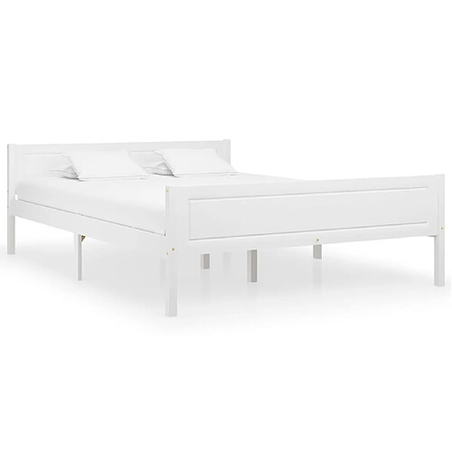 Maison Chic Lit adulte - Lit simple Cadre de lit,Structure du lit Contemporain Bois de pin massif Blanc 160x200 cm -MN74845