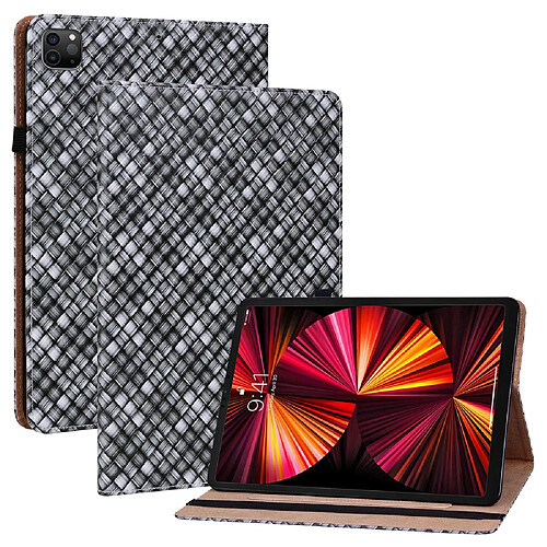 Etui en PU texture tissée avec support et porte-cartes noir pour votre iPad Air (2020)/Pro 11-pouces (2020)/(2021)