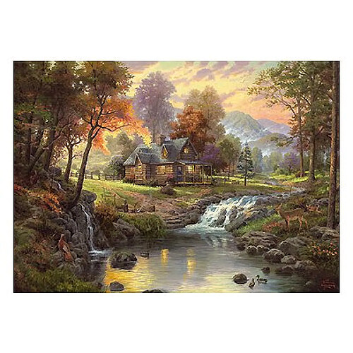 Schmidt Spiele Puzzle 1000 pièces - Thomas Kinkade : Chalet au crépuscule