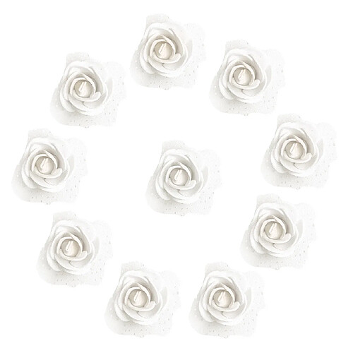 100 pcs mousse artificielle rose tête fleurs mariage bricolage artisanal décor blanc