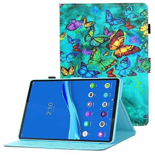 Etui en PU avec support, porte-carte et porte-stylo papillons pour votre Samsung Galaxy Tab A8 10.5 (2021) X205/X200