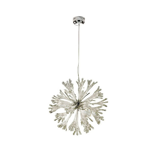 Luminaire Center Suspension Love Chrome poli, blanc opale