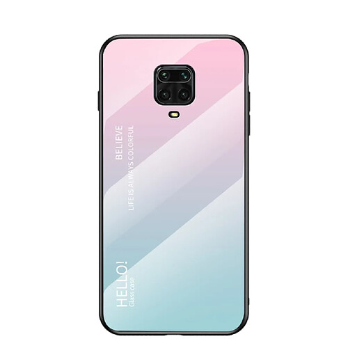 Coque en TPU combo de dégradé de couleurs rose/cyan pour votre Xiaomi Redmi Note 9S