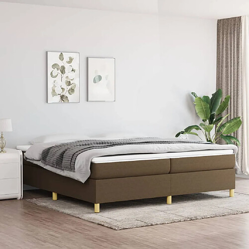 vidaXL Cadre de lit sans matelas marron foncé 200x200 cm tissu