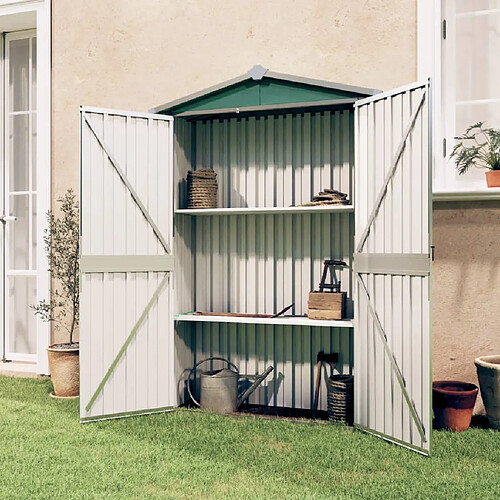 vidaXL Abri de jardin Vert 116x45x175 cm Acier galvanisé