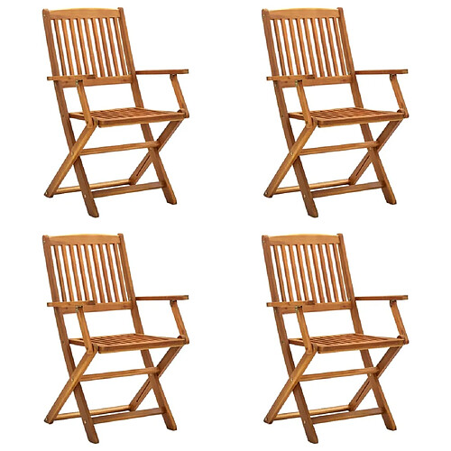 vidaXL Chaises pliables d'extérieur lot de 4 Bois d'acacia solide