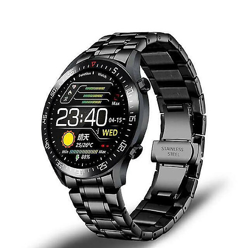 Chrono Montre Connectée Homme Smartwatch Sport AVCE Étanche IP68/Sommeil/Podomètre/Contrôle de la Musique,6 Modes de Sport pour iOS/Android(noir)