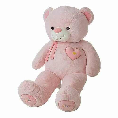 BigBuy Kids Jouet Peluche Valentin Rose Ours 100 cm