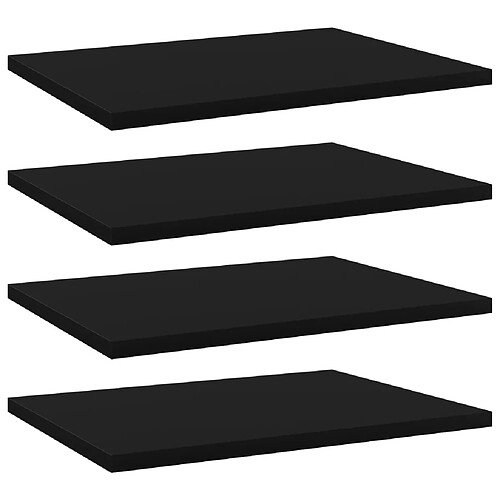 vidaXL Panneaux de bibliothèque 4 pcs noir bois d’ingénierie