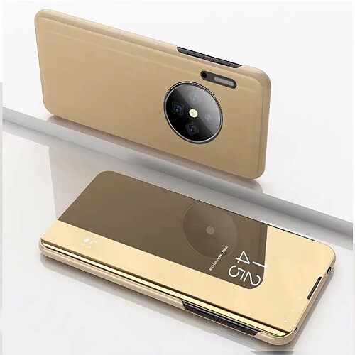 Wewoo Coque Rigide Pour Huawei Mate 30 Pro Plating Mirror Flip et Left Flip Cover with Bracket Holster Gold