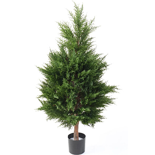 Pegane Plante artificielle haute gamme Spécial extérieur / CYPRES coloris vert - Dim : 105 x 57 cm