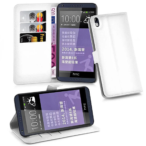 Cadorabo Coque HTC Desire 816 Etui en Blanc