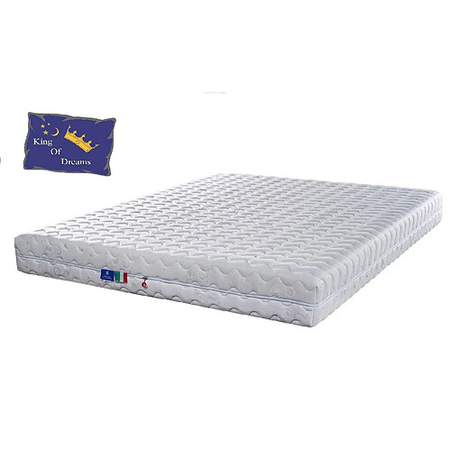 King Of Dreams Matelas 20 cm 160x190 Ferme Mousse Indéformable - Déhoussable + Protège Matelas + Oreiller Mémoire de Forme OFFERTS 160 190