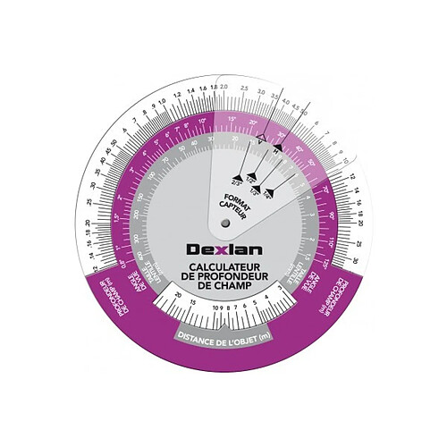 Dexlan disque calculateur profondeur champ pour cameras