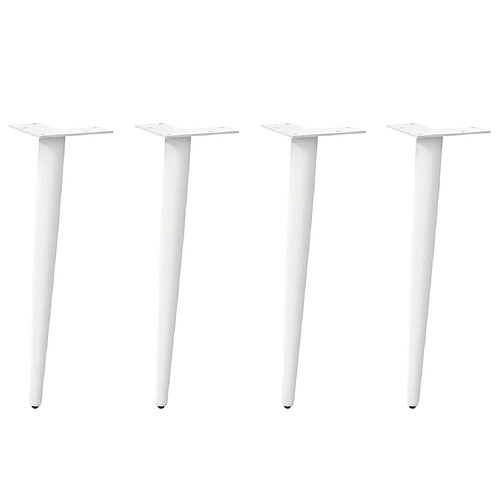 vidaXL Pieds de table basse forme conique 4 pcs blanc 30-31 cm acier