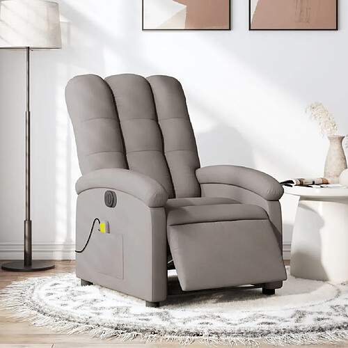 vidaXL Fauteuil de massage inclinable électrique Taupe Tissu