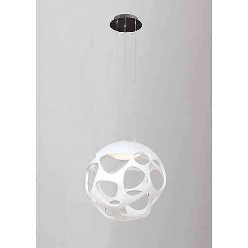 Luminaire Center Suspension Organica 9 Ampoules G9, blanc brillant/chrome poli