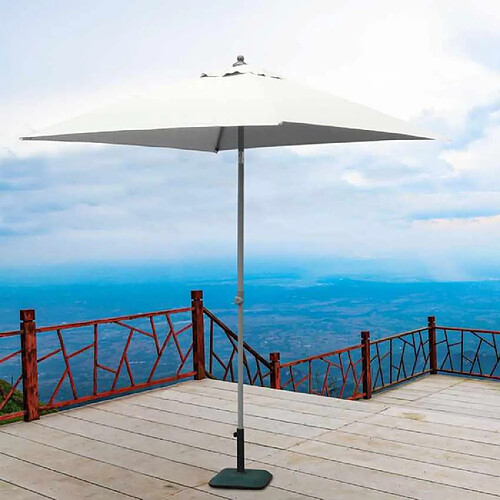 Elios Parasols Parasol de jardin 2x2 aluminium carré pôle central bar hôtel Plutone, Styles: sans volant