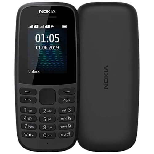 Nokia 105-2019 Téléphone de Base 1.7" 2G QQVGA 4Mo Noir TA-1174