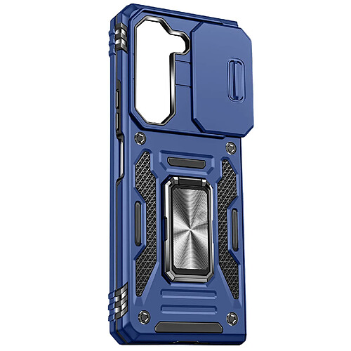 Avizar Coque pour Samsung Galaxy Z Fold 5 Antichoc Cache Caméra Bague Support Bleu Nuit