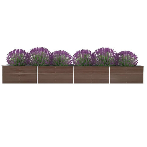 vidaXL Lit surélevé de jardin Acier galvanisé 600x80x77 cm Marron