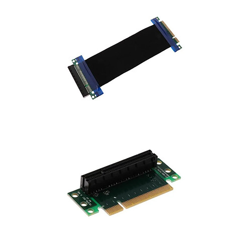 Carte Adaptateur PCI Express 8X Riser Card 90 ° à Angle Droit + Rallonge