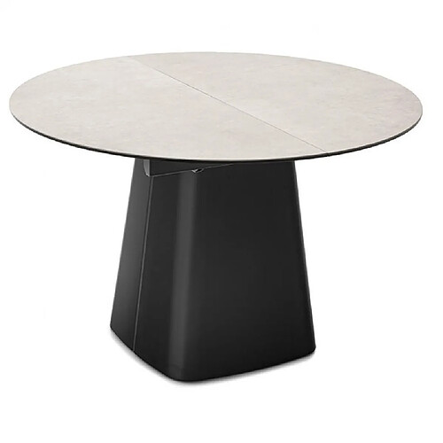 Inside 75 Table extensible 6 couverts HEY GIO 160 cm base métal noir plateau céramique blanc