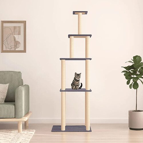 vidaXL Arbre à chat 183 cm - Gris foncé