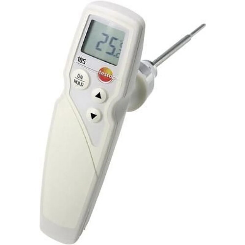 Testo 0563 1051 105 Mitigeur monocommande Thermomètre avec de sonde standard, écran éclairé et classe de protection IP65, clip pour ceinture/support mural et piles