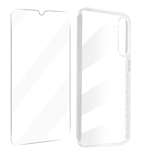 Avizar Coque protection intégrale pour Samsung Galaxy A25 5G verre trempé Transparent