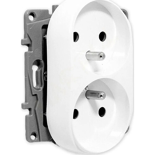 Legrand Niloe double prise de terre sans couvercle 2x2P+Z pour cadre blanc (764562)