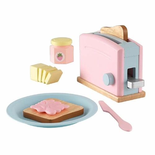 KidKraft Set de jeux grille pain en bois avec accessoires Pastel.