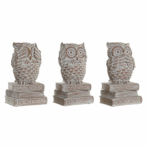 Figurine Décorative DKD Home Decor Résine Hibou (3 pcs) (11 x 11 x 20 cm)