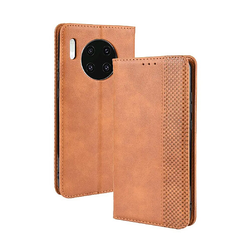 Wewoo Housse Coque Boucle magnétique rétro Crazy Horse Texture en cuir à rabat horizontal pour Huawei Mate 30avec support et fentes cartes et cadre photo marron